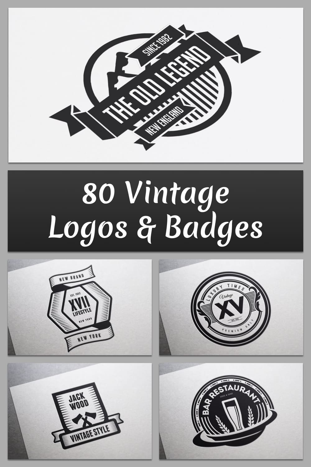 Bundle 80 Vintage Logos & Badges - Pinterest Image Preview.