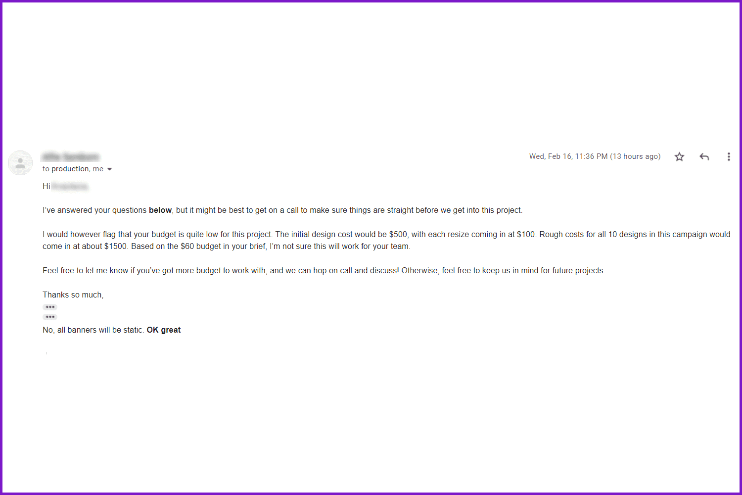 Respond letter from WeAreTheBanner.