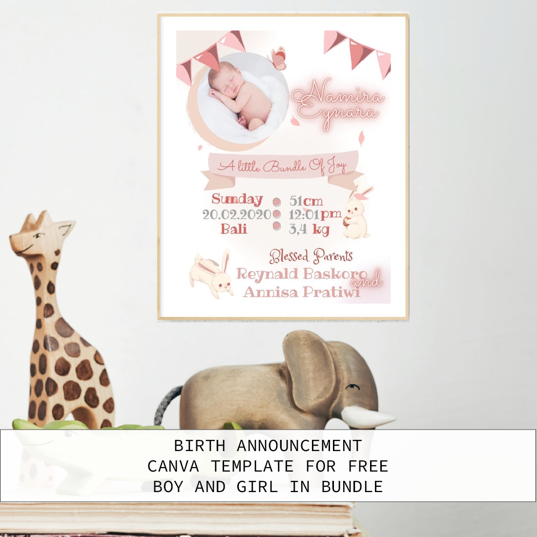 Birth Announcement Templates  for Boy and Girl