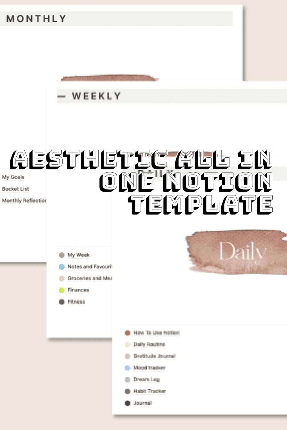 Aesthetic All In One Notion Template.