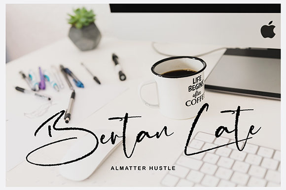 Almatter Hustle is a handwritten script font with casual style.