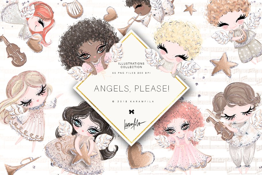 The main image preview of Angel Baby Clipart.