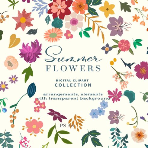 Summer Flowers* Digital Floral Clipart - MasterBundles