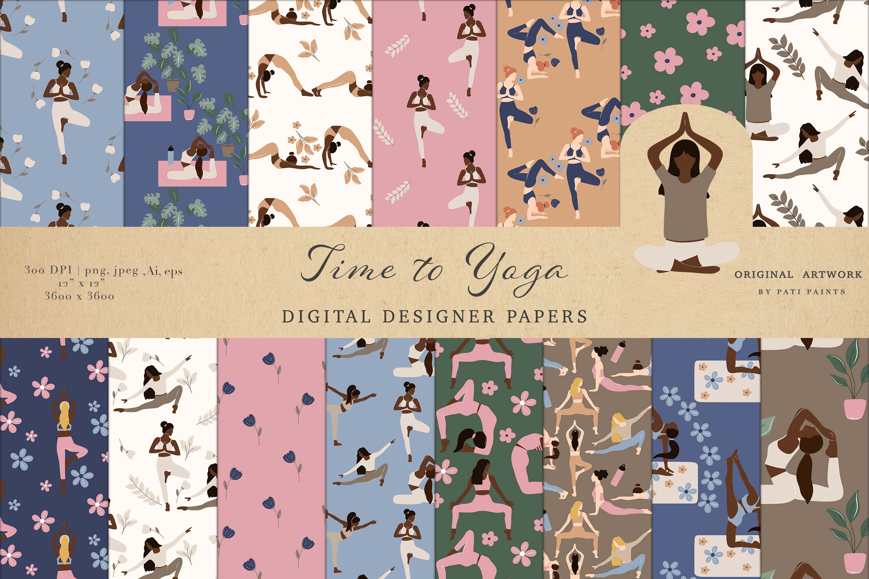 The modern Time for Yoga collection is finally available pattern.