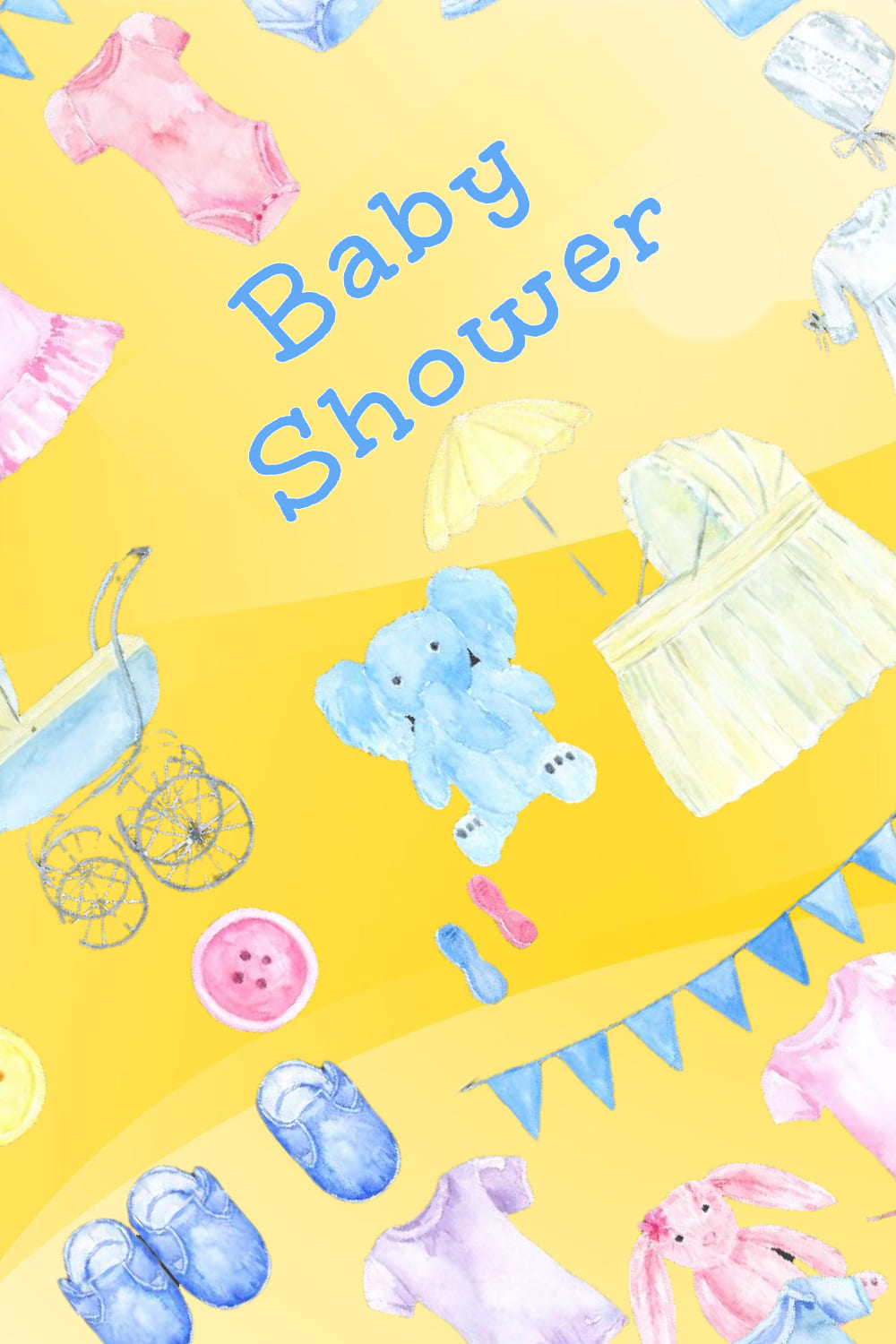 Watercolor Baby Shower Clipart - Pinterest Image Preview.