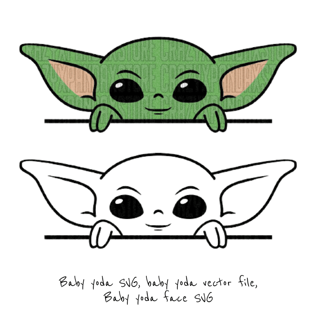 Baby Yoda Face SVG Free