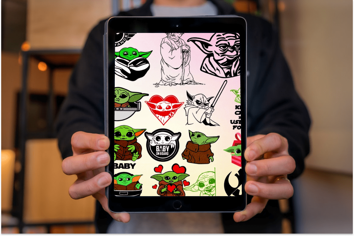 Baby yoda SVG - tablet.