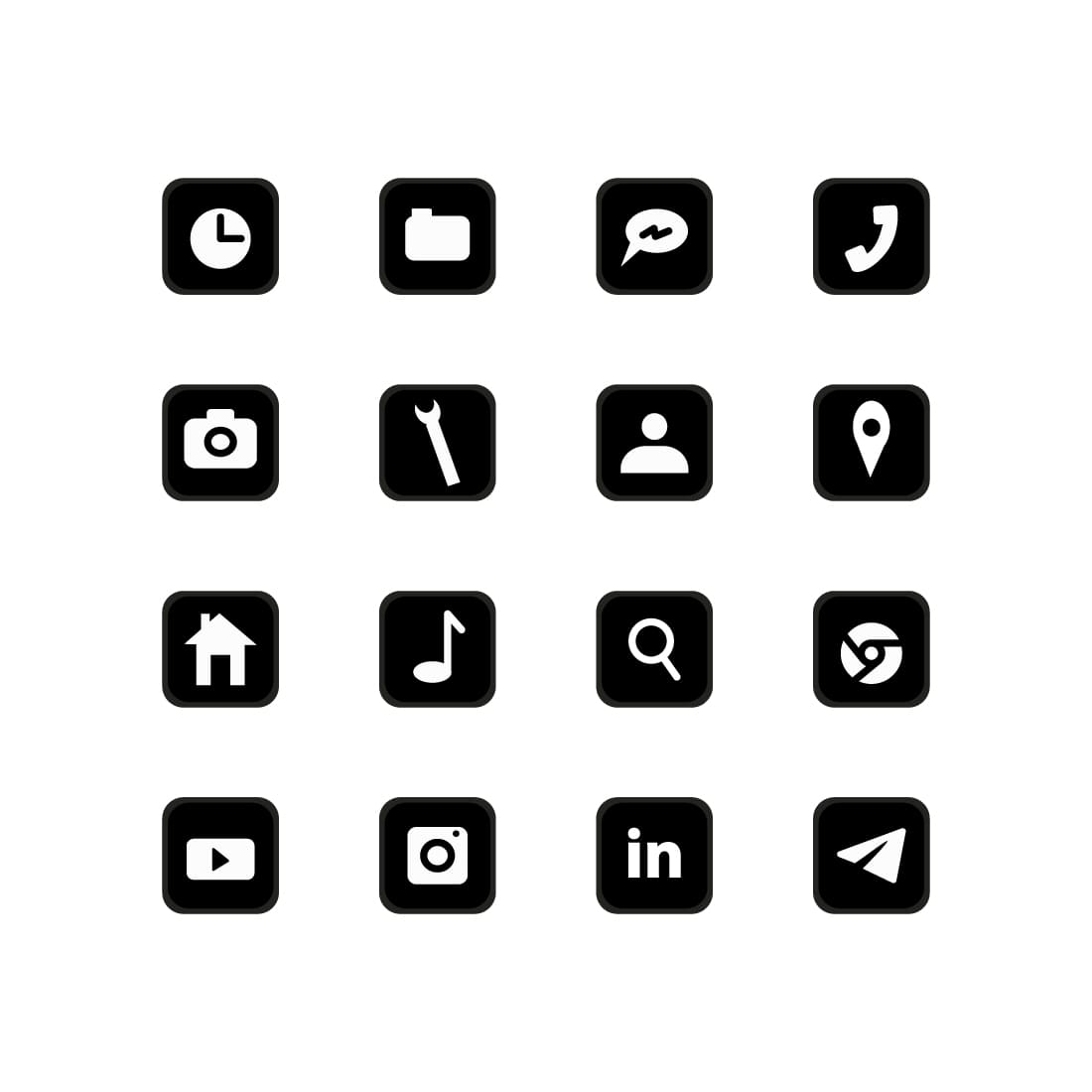Free black and white icons cover image.