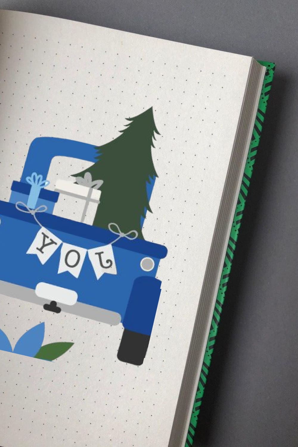 Blue Christmas Truck Clipart + SVG.