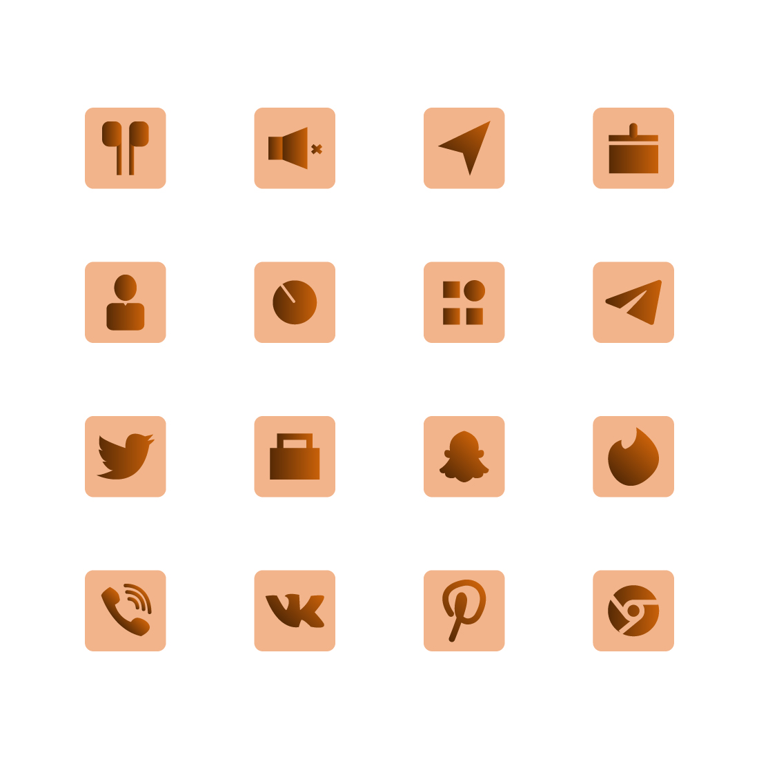 Free brown app icons cover image.