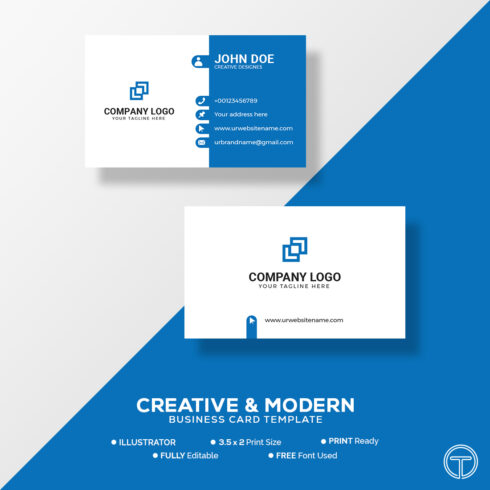 business card template double sided design 1