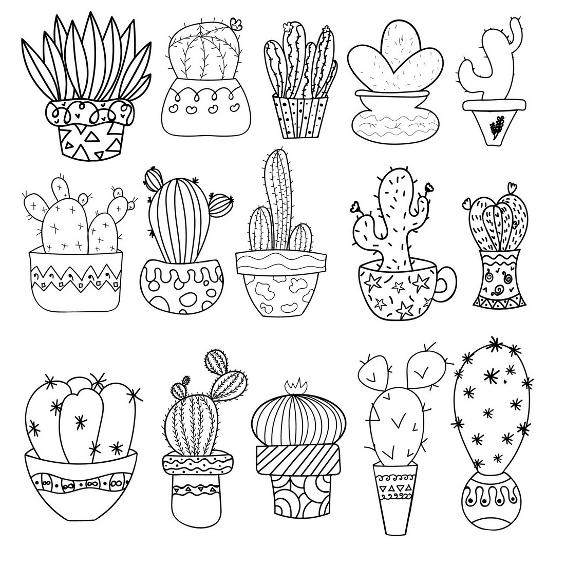 cactuses Cute cartoon characters are for kids and children design.