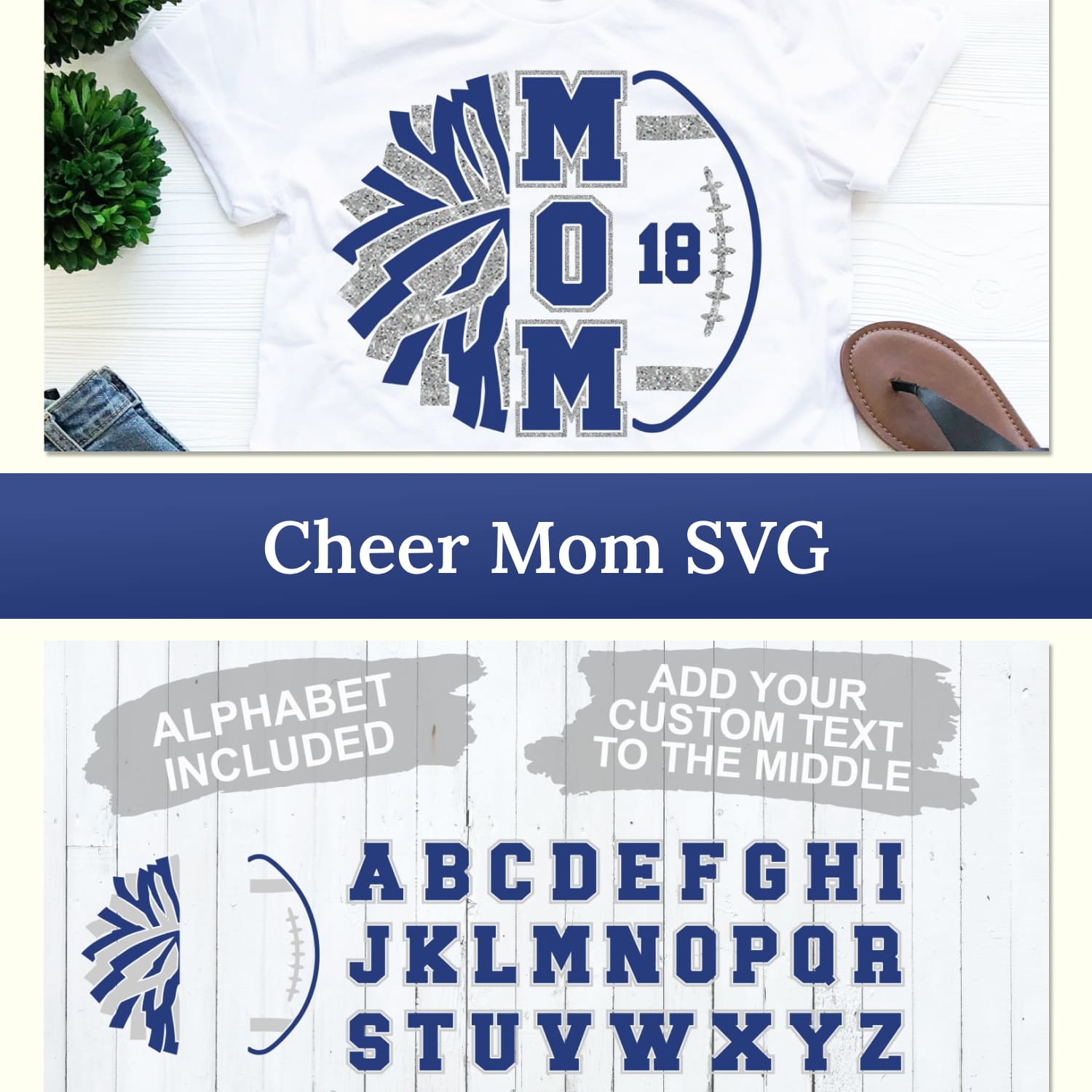 Football Mom SVG | Cheer Mom SVG | Shirt Design.