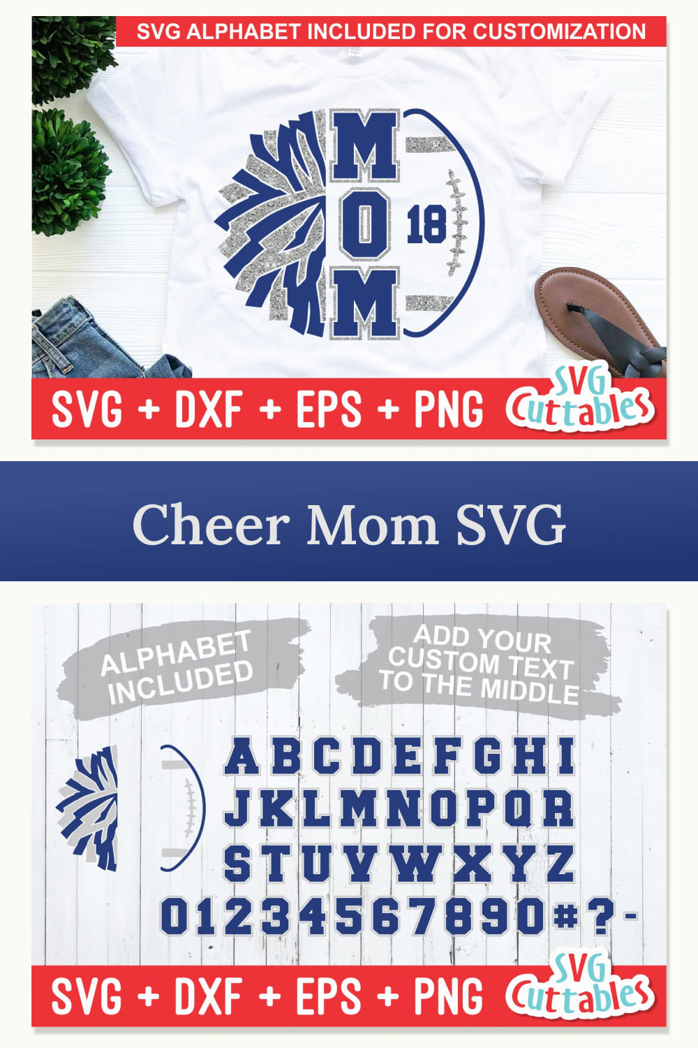 Football Mom SVG | Cheer Mom SVG | Shirt Design.