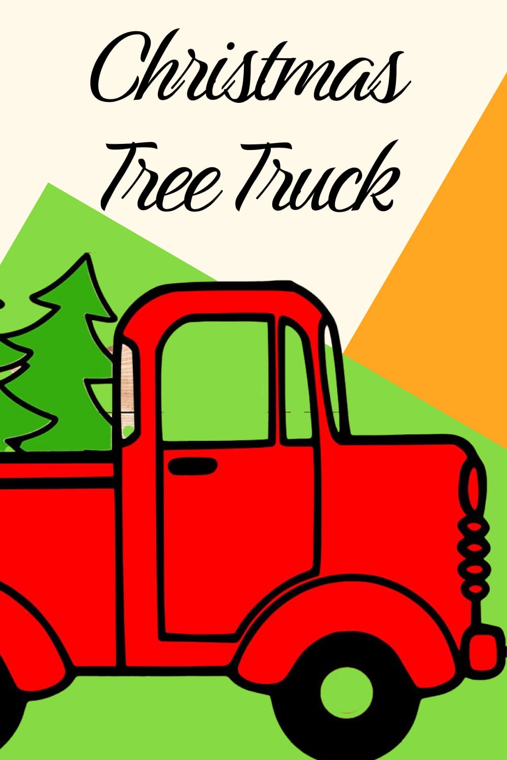 Christmas Tree Truck Side SVG.