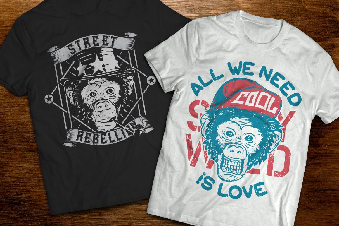 Monkey Faces. T-shirts and Posters.