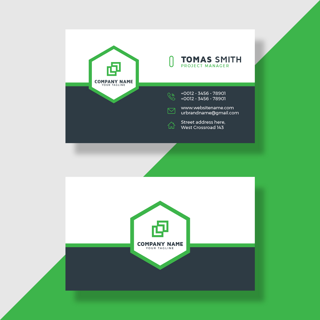 colorful business card vector template design 2