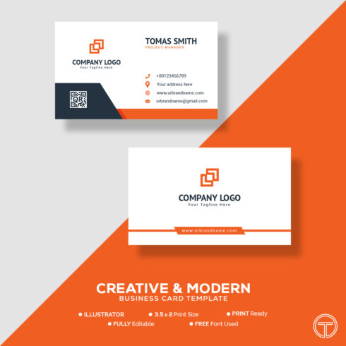 colorful modern and minimal business card design vector 1