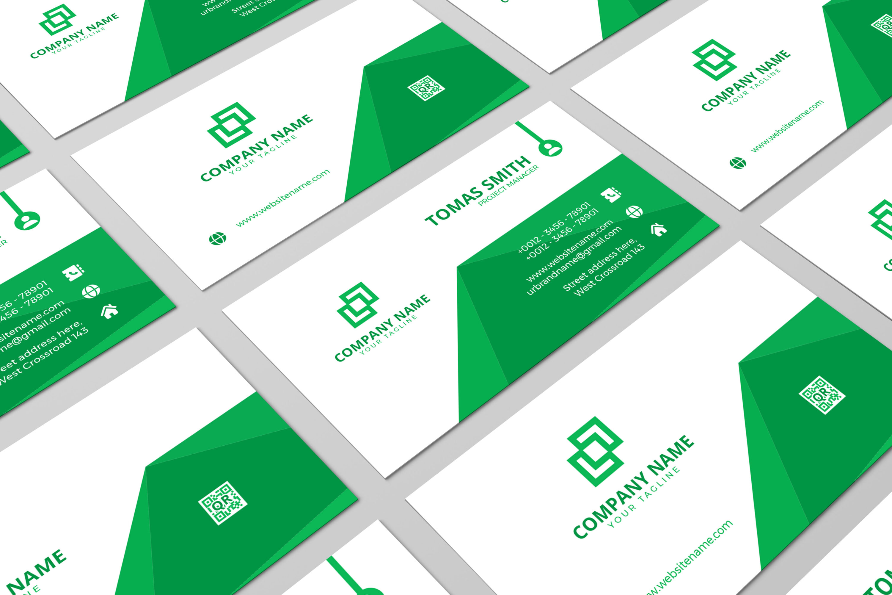 colorful modern minimal abstract business card template 5