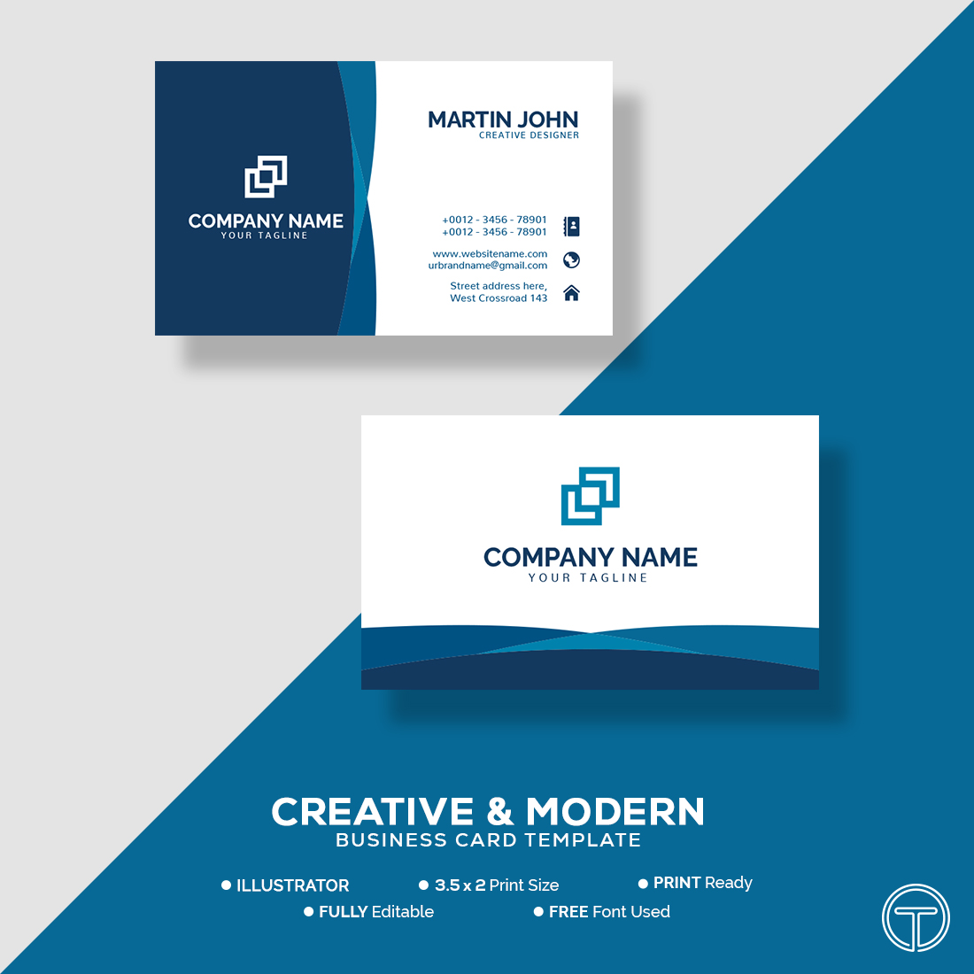 colorful professional minimal business card design 1