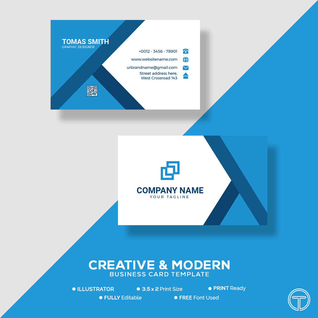 colorful simple minimal business card templates 1
