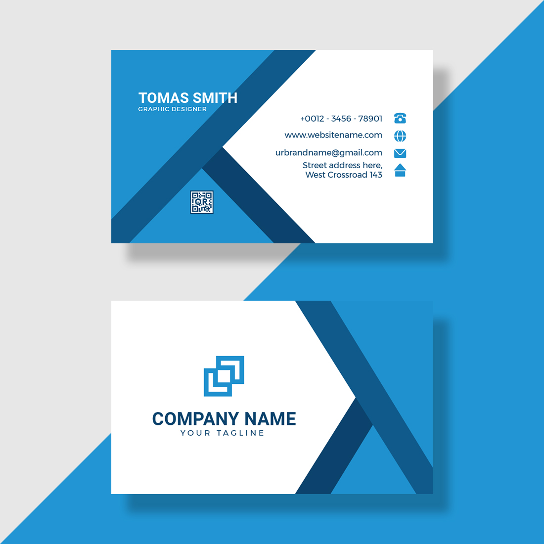 colorful simple minimal business card templates 2