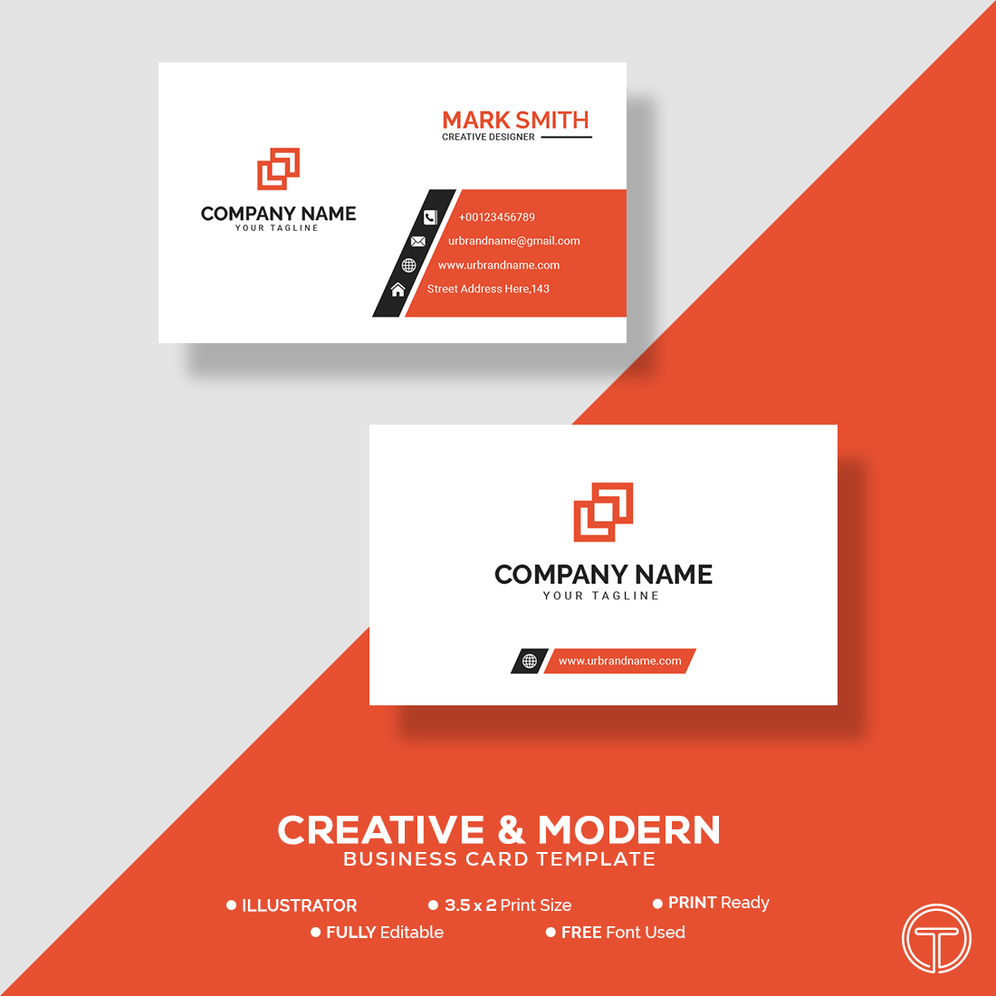 corporate simple and professional business card design 1
