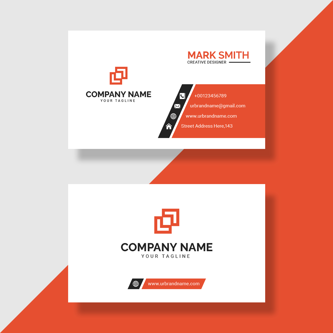 corporate simple and professional business card design 2
