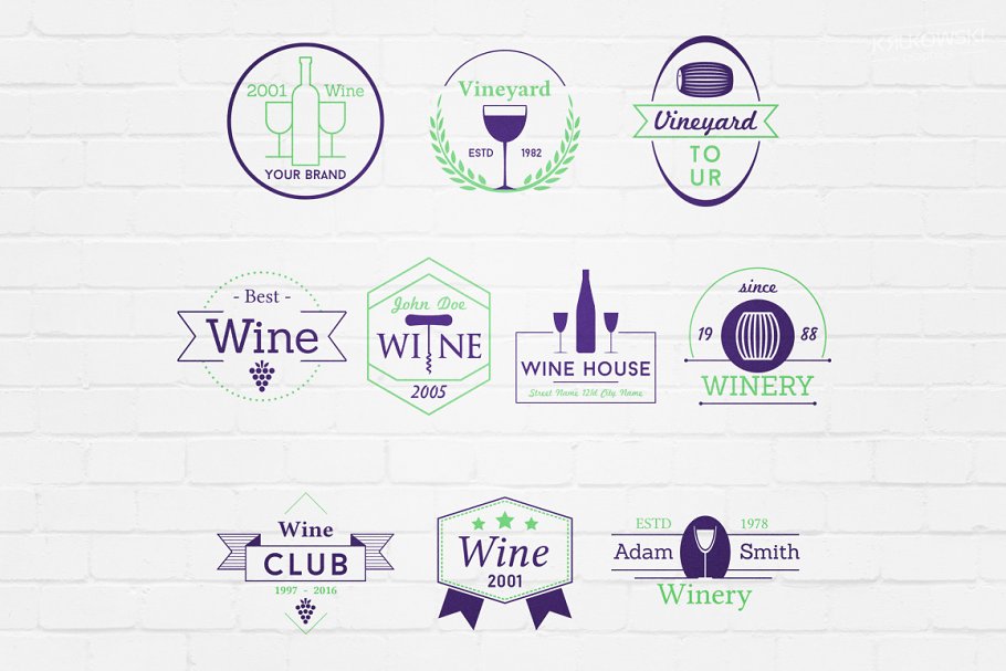 Wine Vineyard Badges Logos is an ideal and universal logos for everyone and everything.