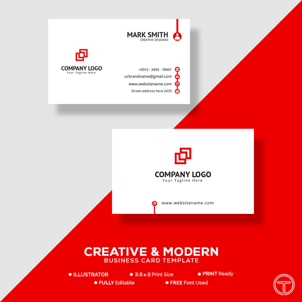 Creative and Simple Business Card Design Template - MasterBundles