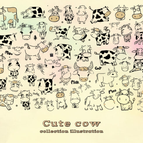 Cute funny cows for your design.