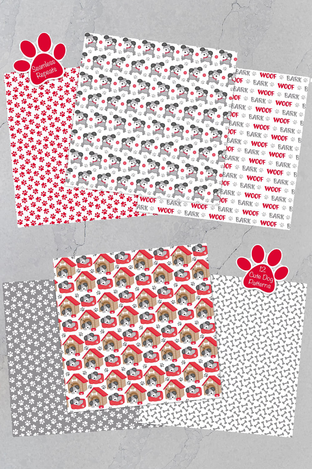 Cute Dogs Digital Paper -P42.