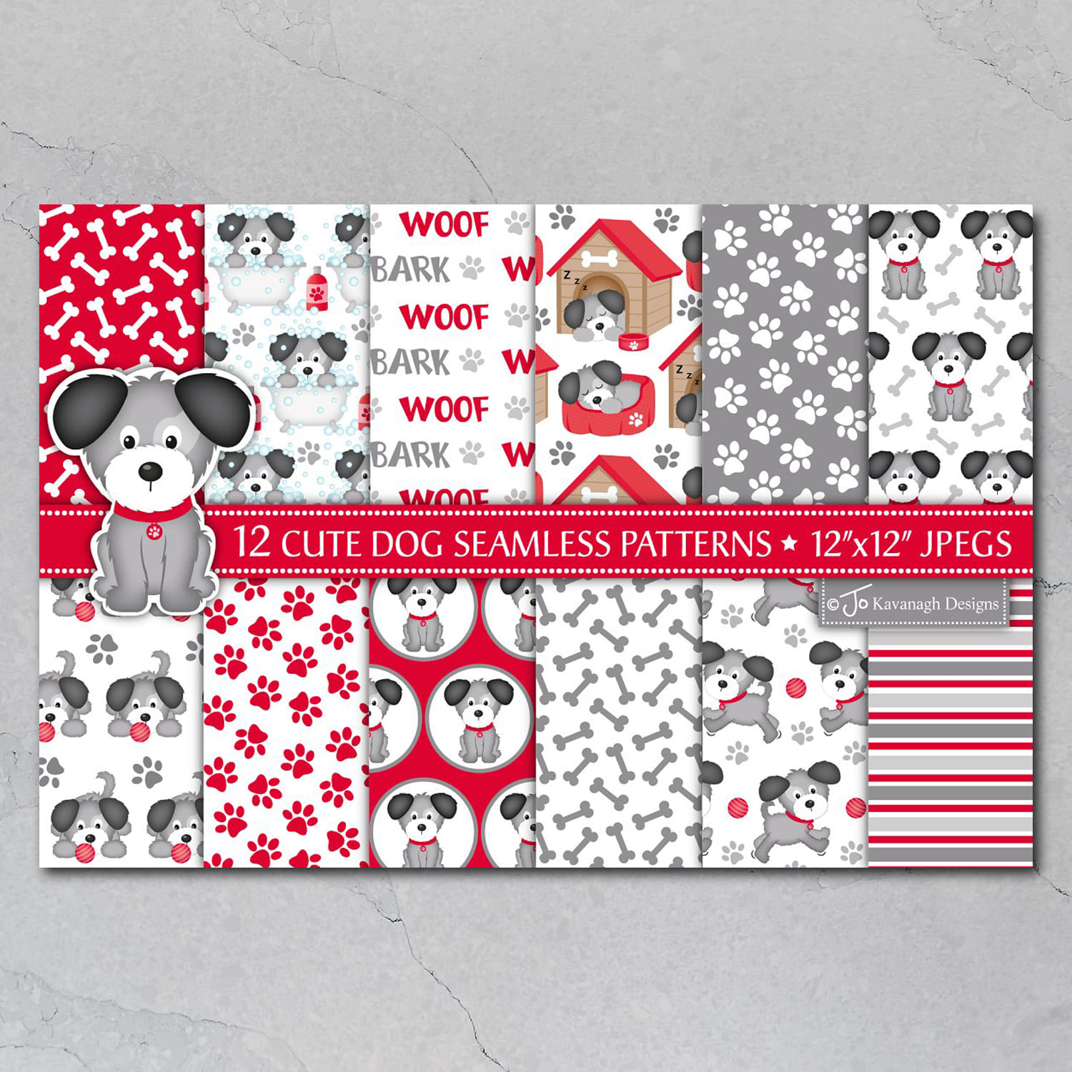 Cute Dogs Digital Paper -P42.