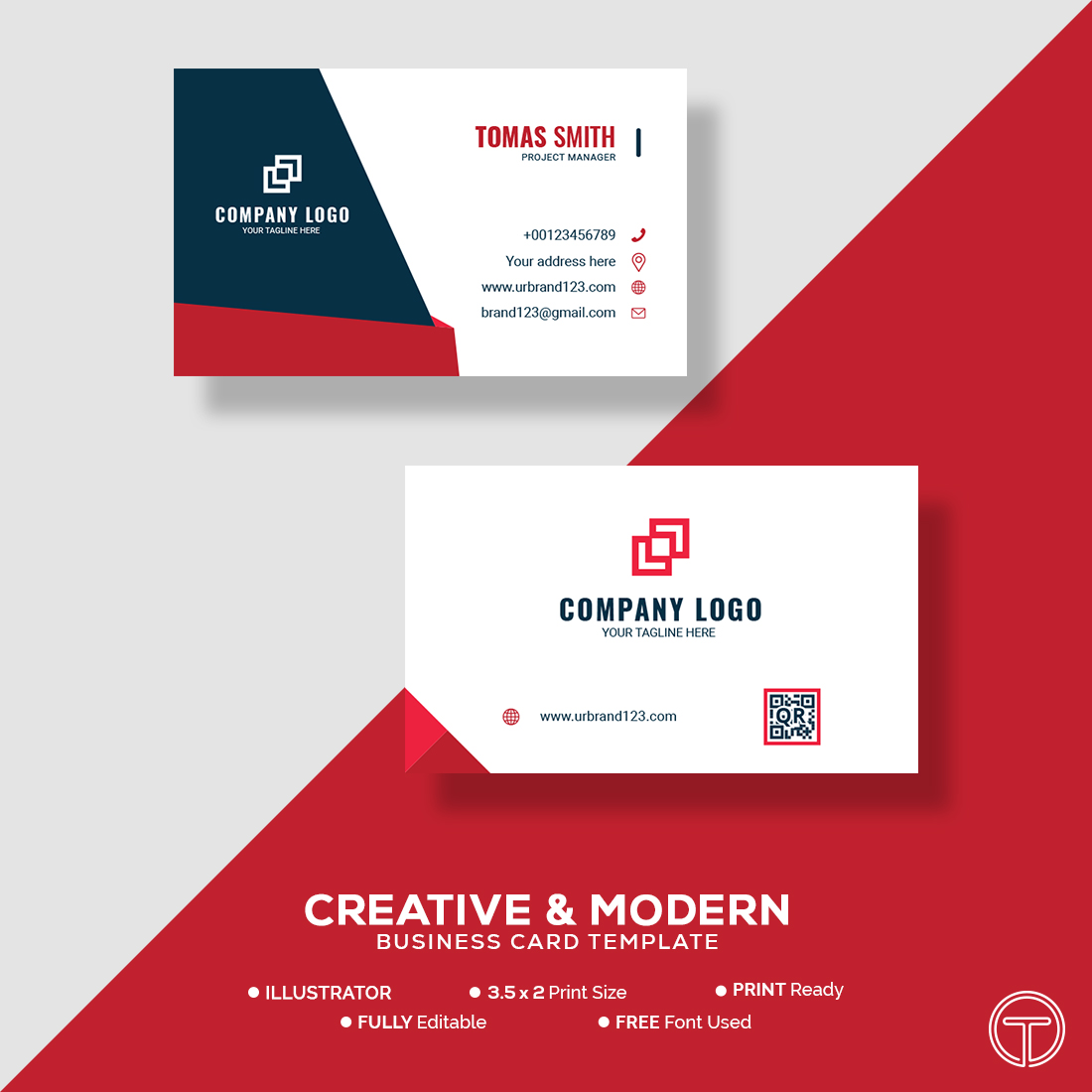 editable business card vector template design 1 3