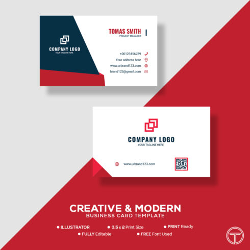 editable business card vector template design 1