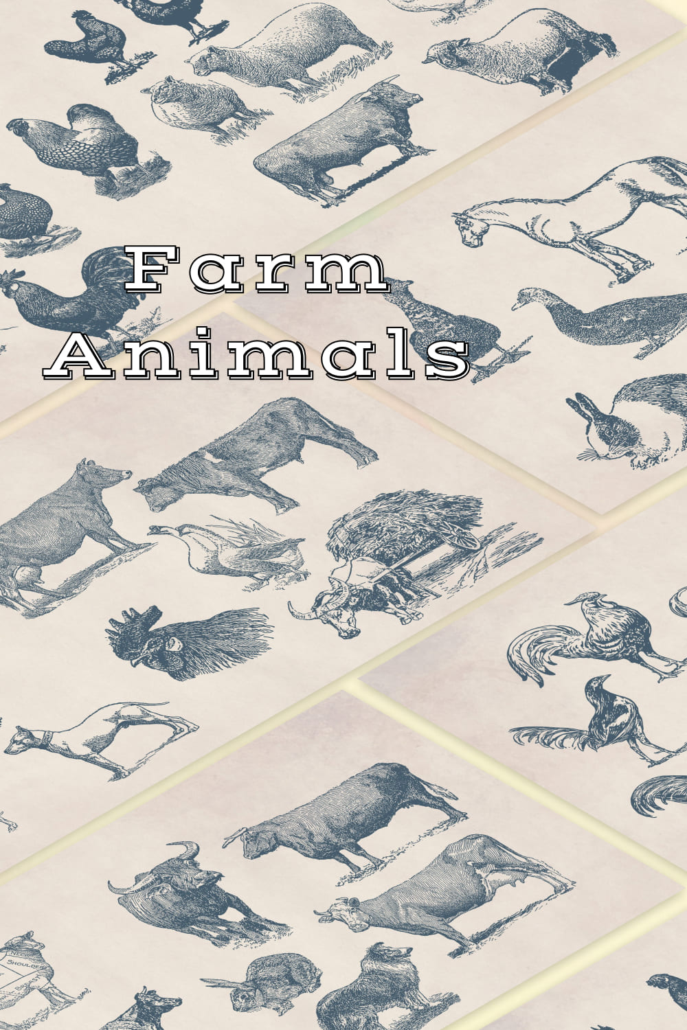 55 Vintage Farm Animals - Pinterest Image Preview.
