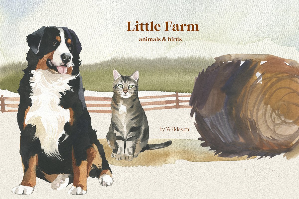Little Farm Animals: Cute dog with cat.