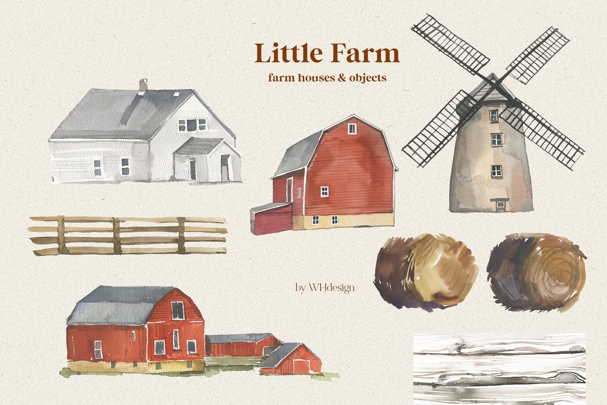 Little Farm Animals: Farm houses & objects.