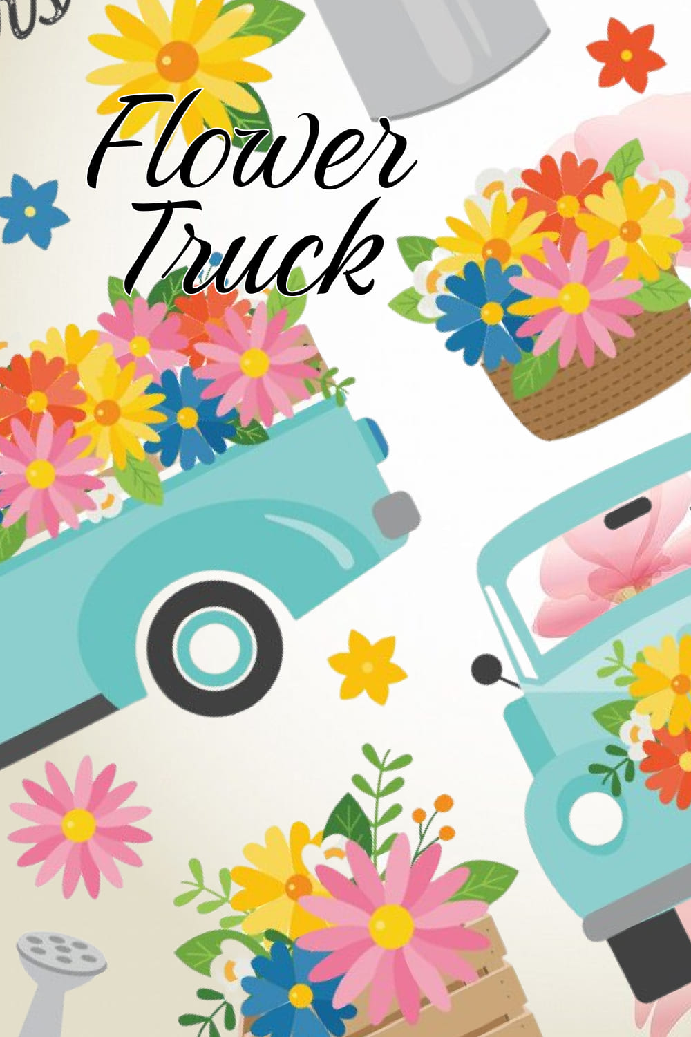 Flower Truck, SVG Clipart.