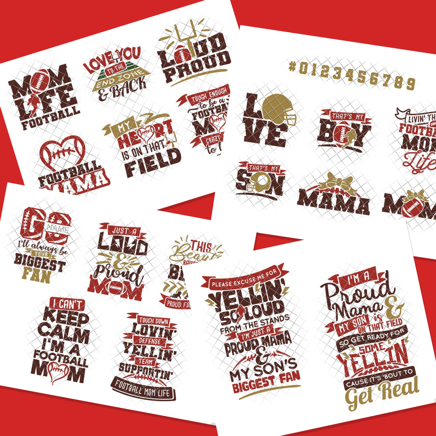 Football Mom SVG Shirt in SVG, DXF, PNG, EPS, JPG cover.