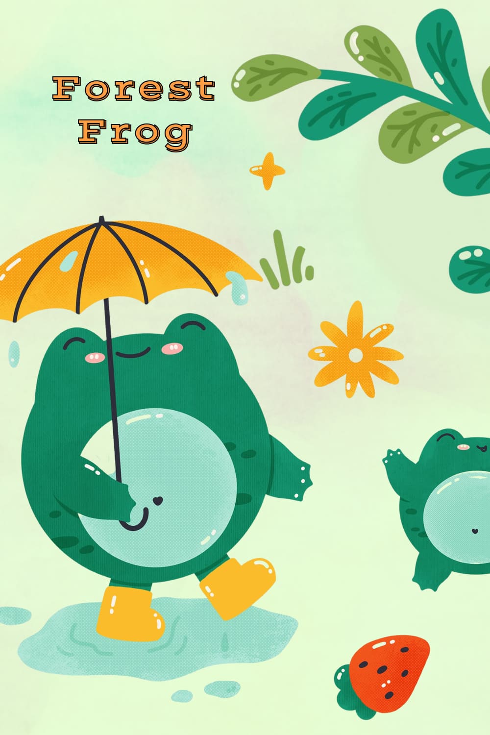 Forest Frog Illustrations & Patterns - Pinterest Image Preview.