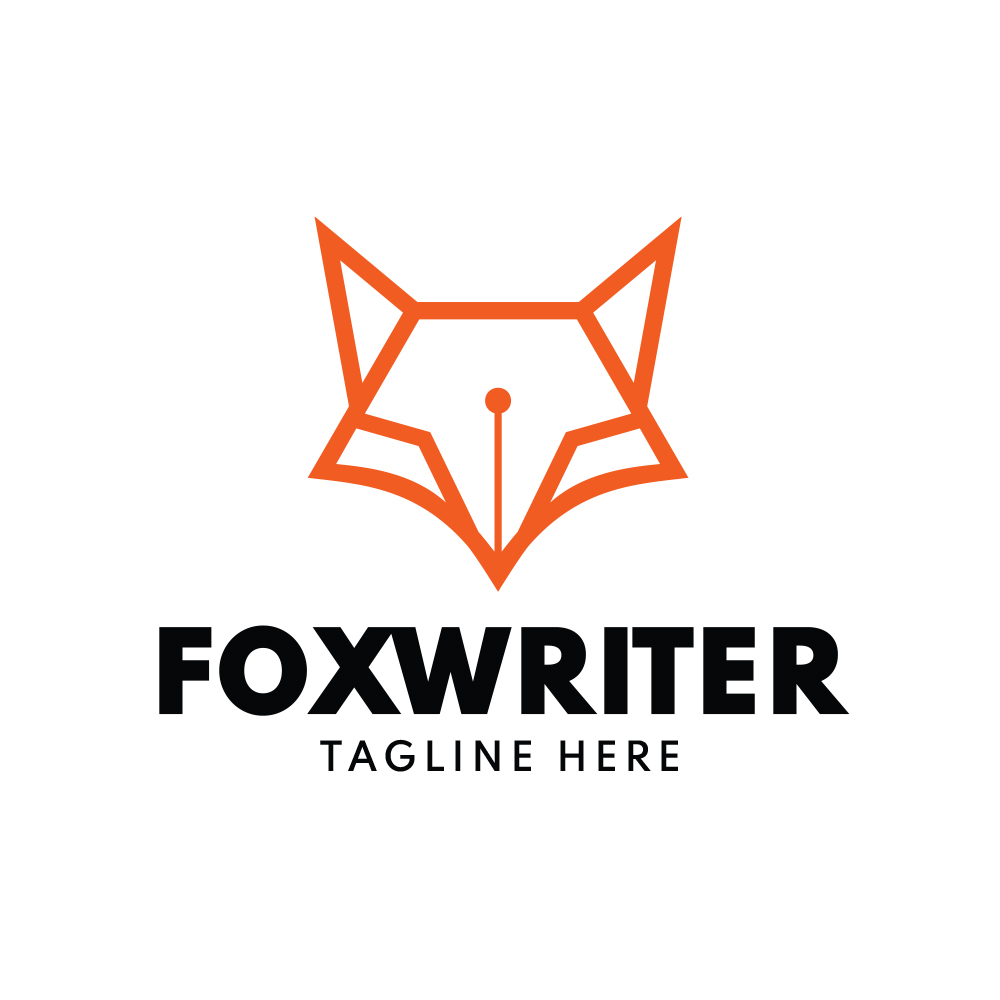fox writer logo template design 01