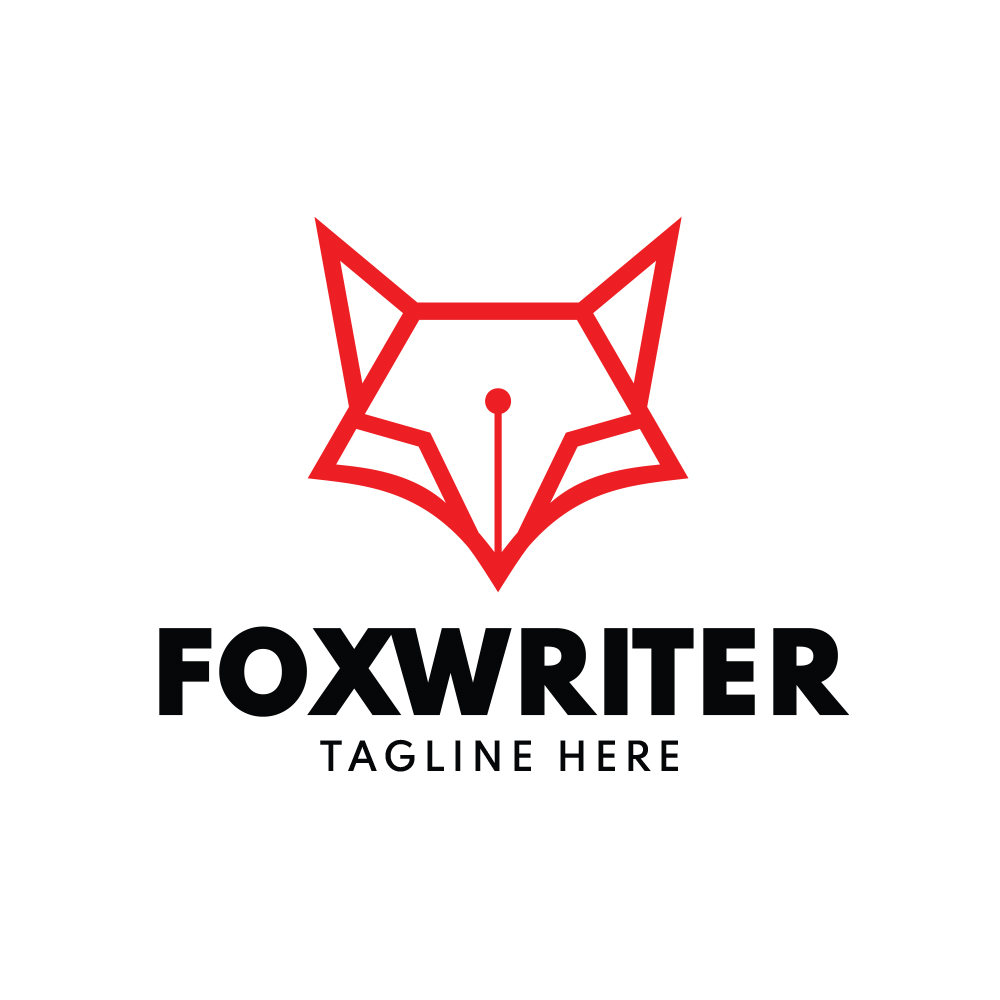 fox writer logo template design 02