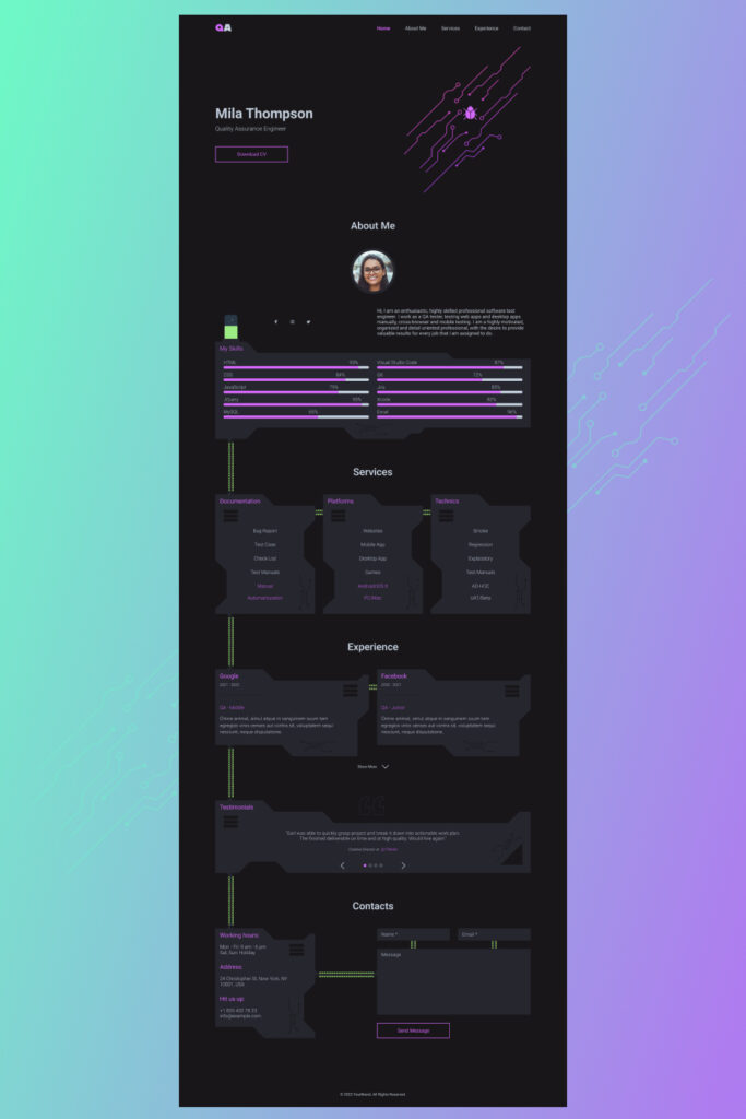 QA - Personal Portfolio Template - MasterBundles