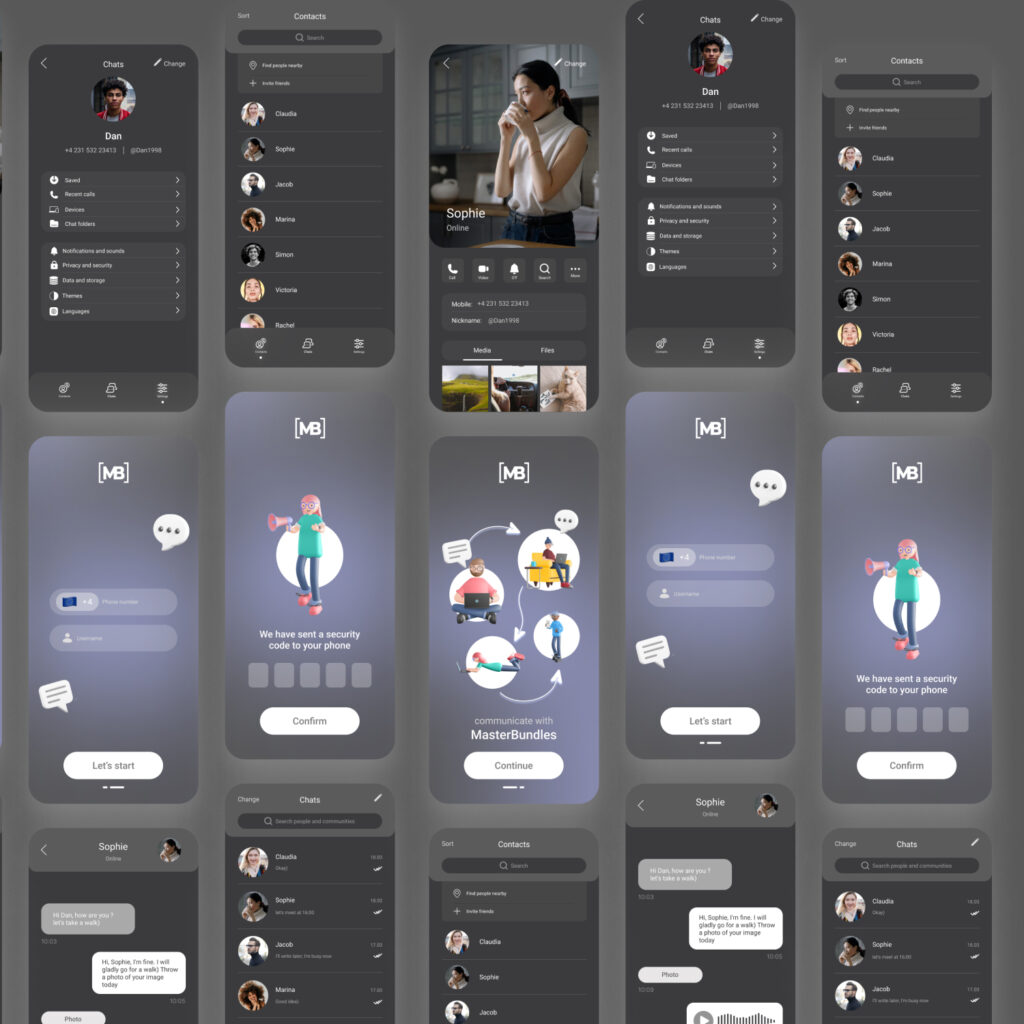 Chatting App UI Kit – MasterBundles