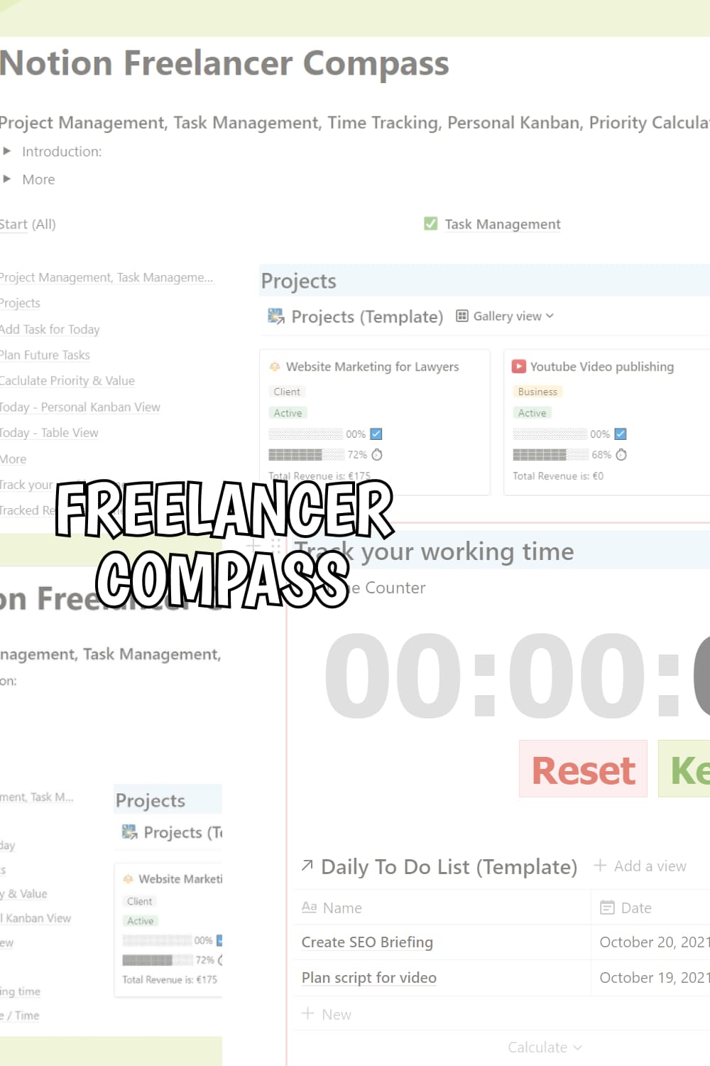 Freelancer Compass For Notion.