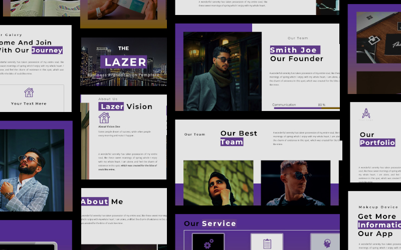 LAZER - Creative Google Slide Template header.