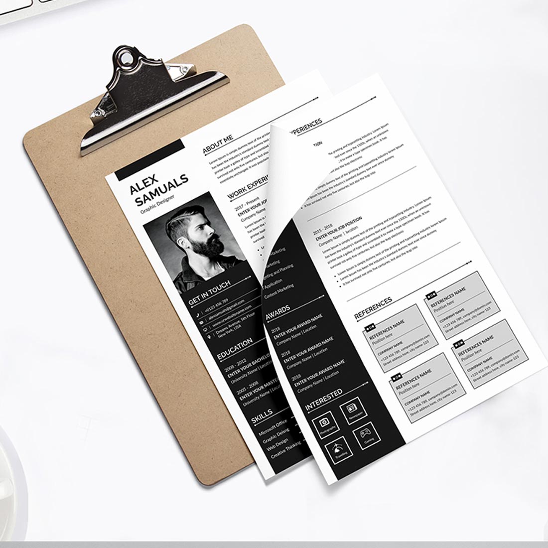 Page Resume Template With Cover Letter