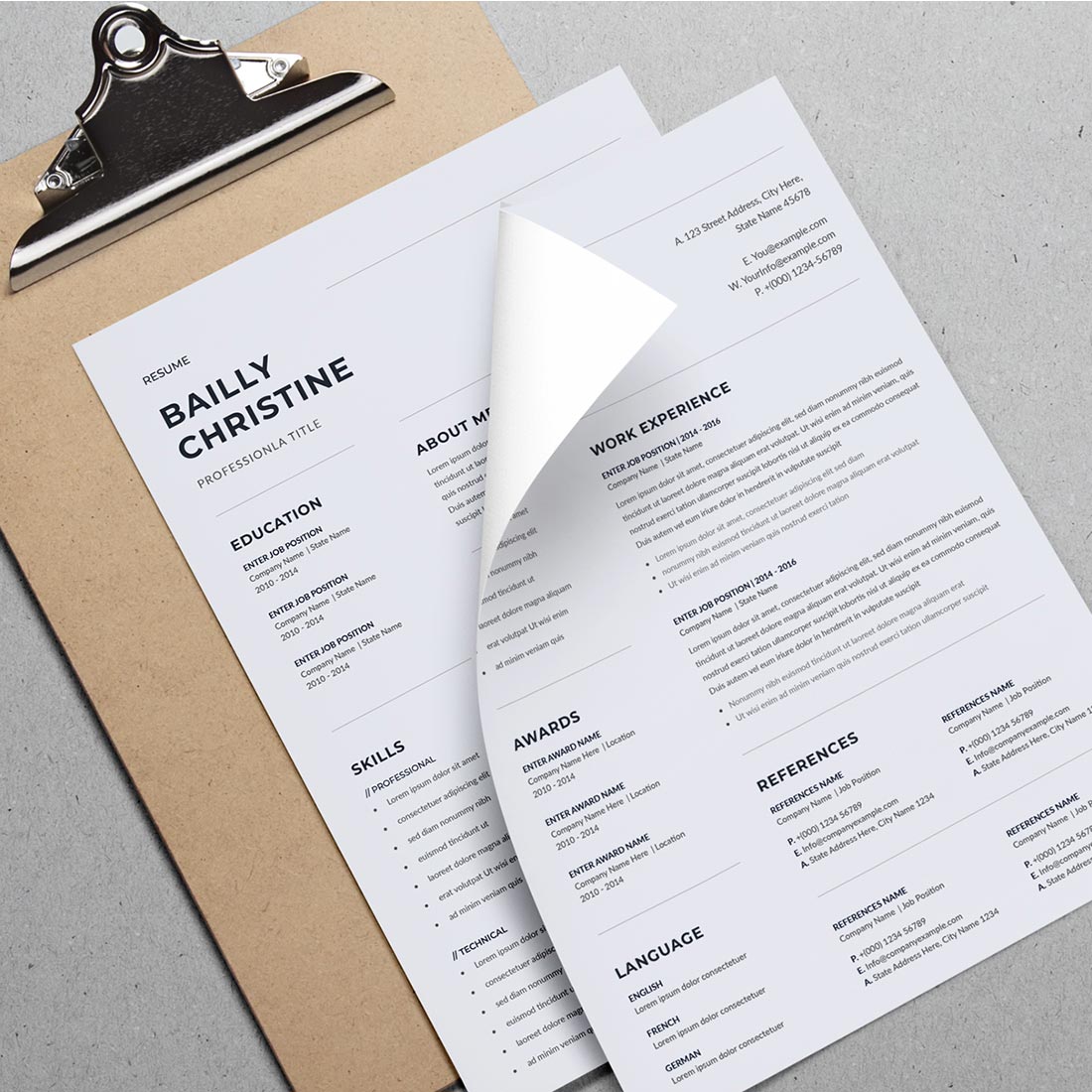 Minimalist Resume / CV Template cover image.