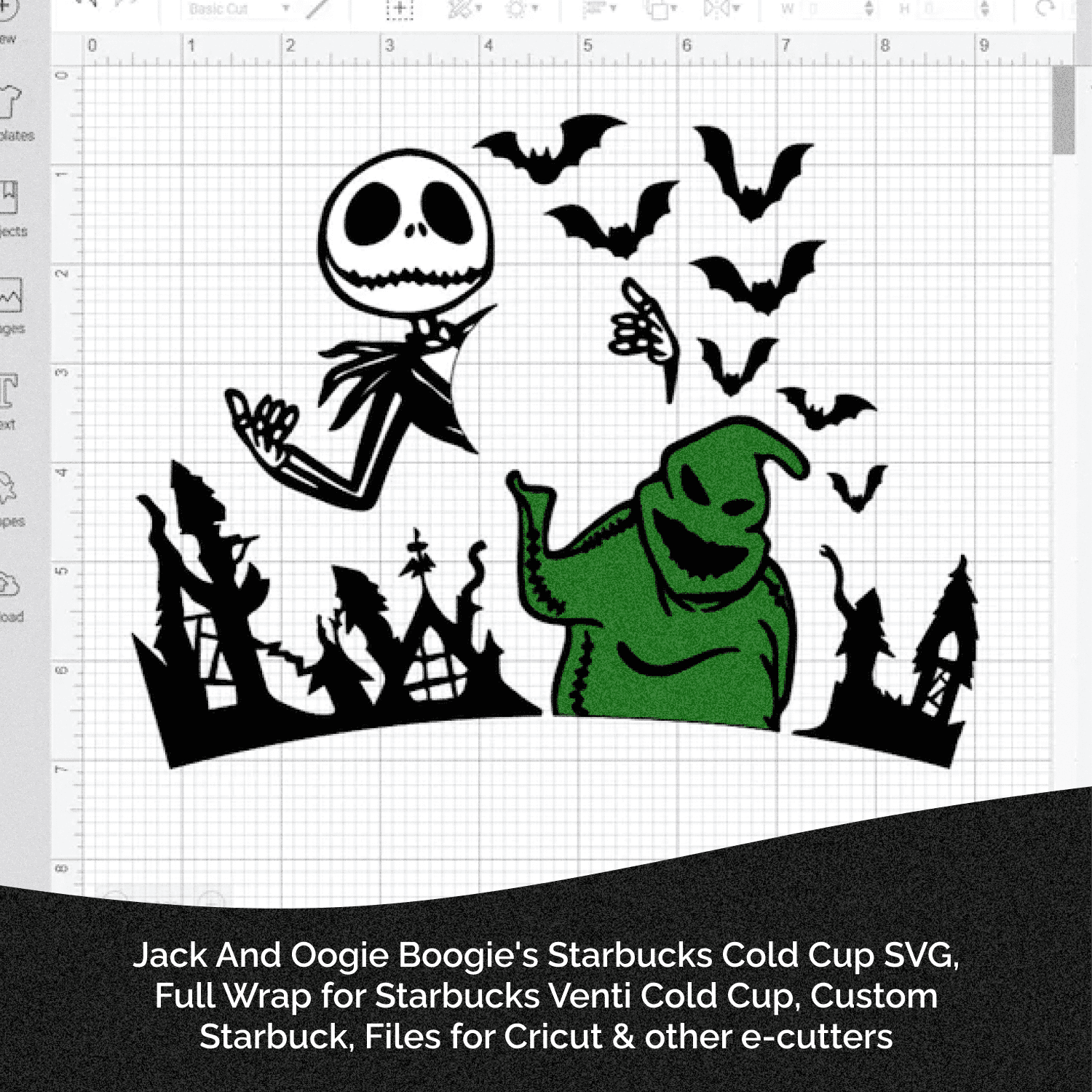 Jack And Oogie Boogie's Starbucks Cold Cup SVG.